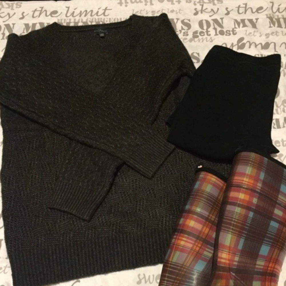 Market & Spruce Two-Textured Pullover Sweater sz S